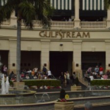 The paddock of Gulfstream Racetrack is surrounded by bars and restaurants and beautiful scenery. Feb. 2015, Gulfstream Racetrack. Photo by: Laura O'Callaghan